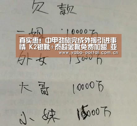 
真实惠！中甲劲旅完成外援引进事情 K2银靴+泰超金靴免费加盟_亚博平台